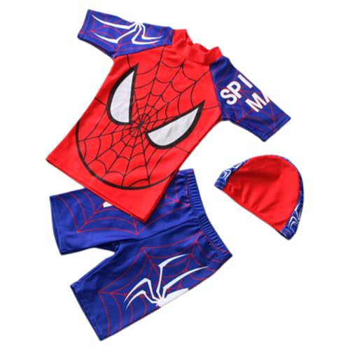 SNOWIE SOFT® Swimming Costume for Boys, UPF 50+ Spiderman Print Swimsuit Set with Shirt, Swim Trunks & Swim Cap, Swim Suit for Kids Boys 7-10 Years Old SNOWIE SOFT® Swimming Costume for Boys, UPF 50+ Spiderman Print Swimsuit Set with Shirt, Swim Trunks & Swim Cap, Swim Suit for Kids Boys 7-10 Years Old